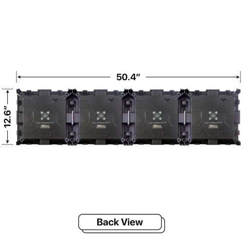 LED Sign City one by four inch LED sign, back view, Fully Programmable, led digital signage, digital marketing signage, church signs