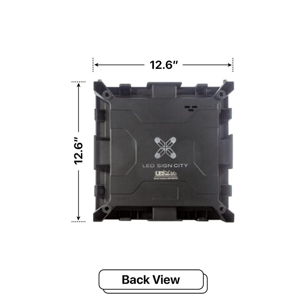 LED Sign City one by one inch LED sign, back view, Fully Programmable, led digital signage, digital signage marketing, bar sign
