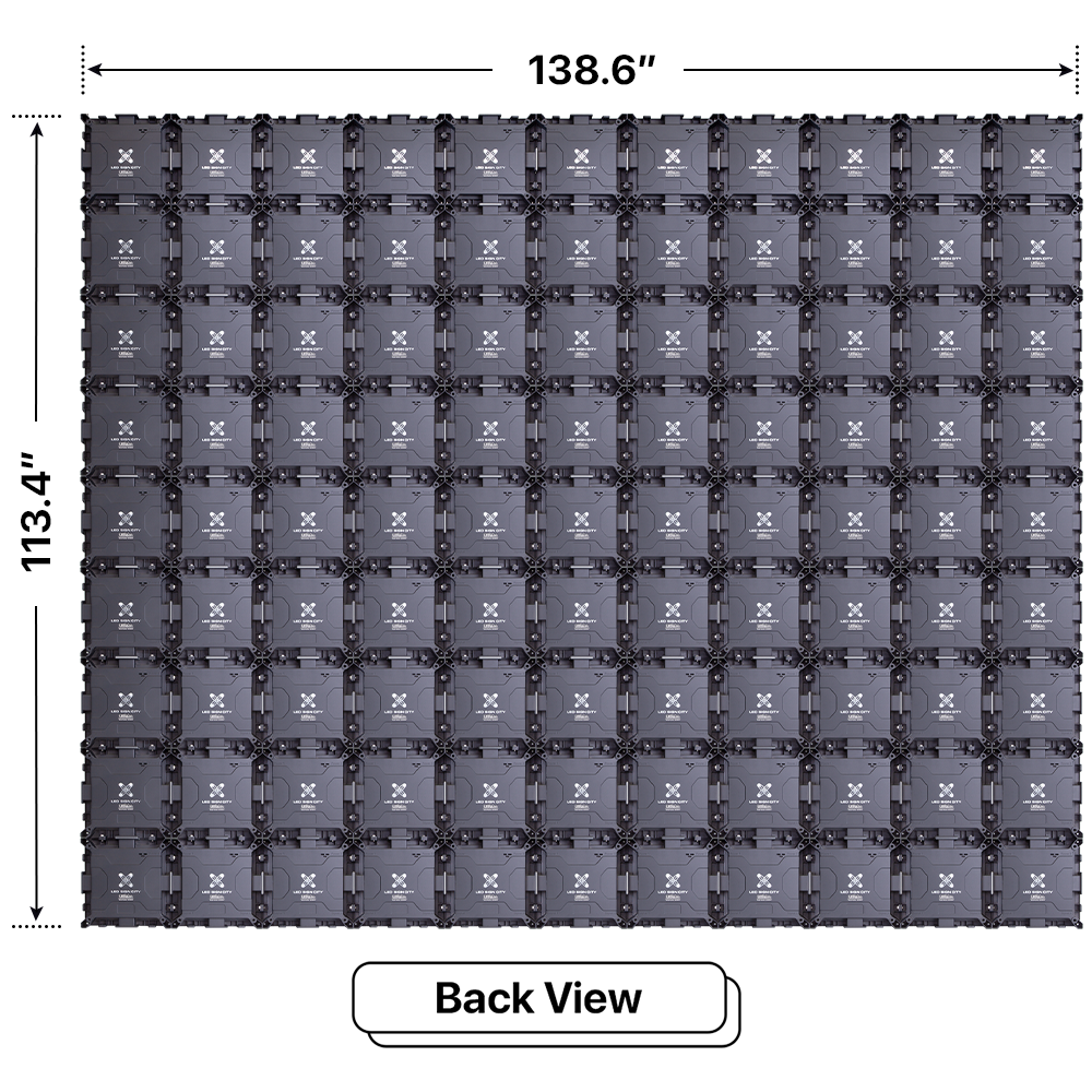 LED Sign City 9’x11’ LED sign, 3 Resolution Options, Brightness up to 10000 nits, Fully Programmable, Wireless Control System, Automatic sensors for brightness and temperature, Single and Double-sided display visibility