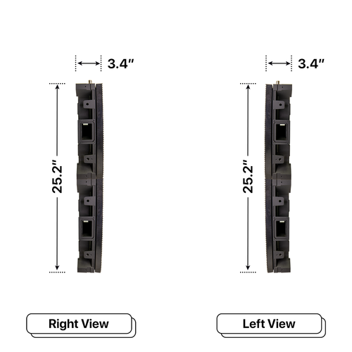 LED Sign City two by three inch LED sign, right and left view, Automatic sensors for brightness and temperature, digital led signage, church signs