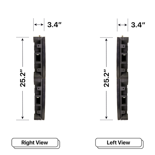 LED Sign City two by five inch LED sign, right and left view, Fully Programmable, Wireless Control System, led digital signage display, church signs