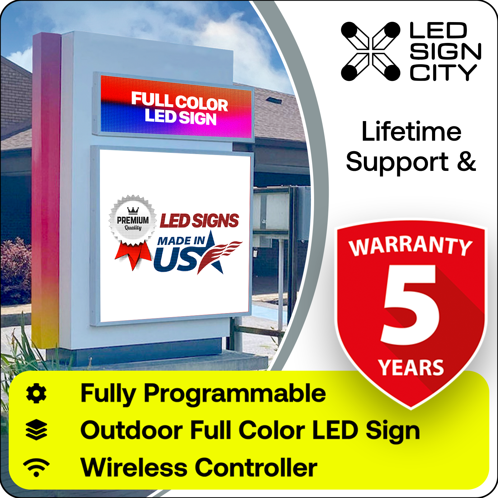 22'x1' Outdoor Led Sign With 3 Resolutions To Choose From