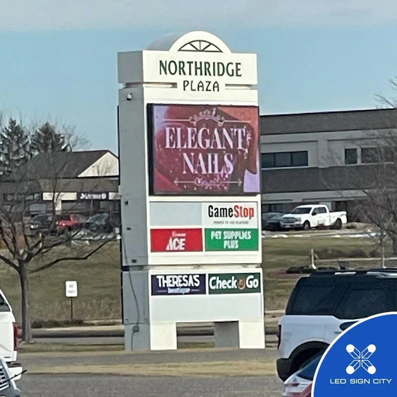 Northridge Plaza shopping centre LED tenant board