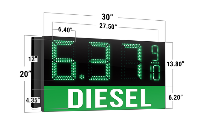 Double-Sided / 12 inches / Green | Description Diesel