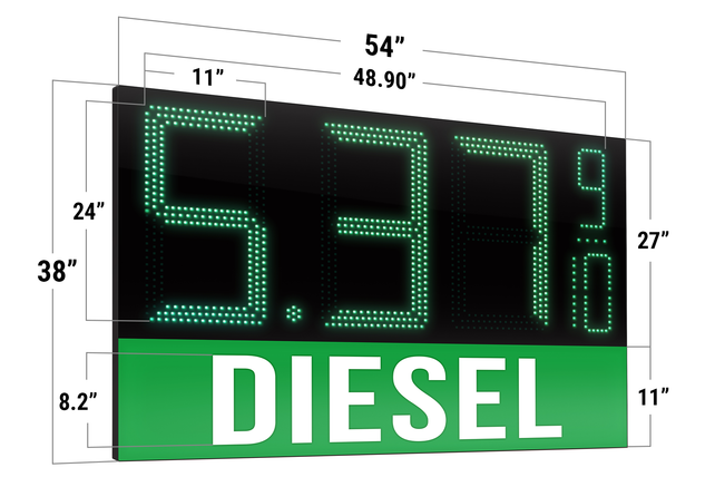 Single-Sided / 24 inches / Green | Description Diesel
