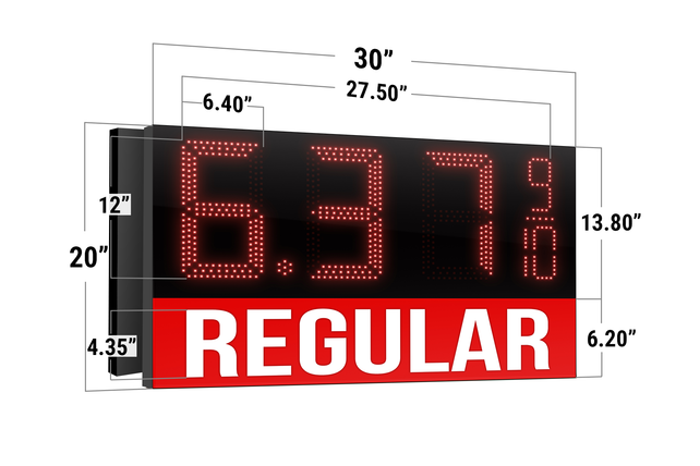 Versatile Range LED Gas Station Digit Signs: 10