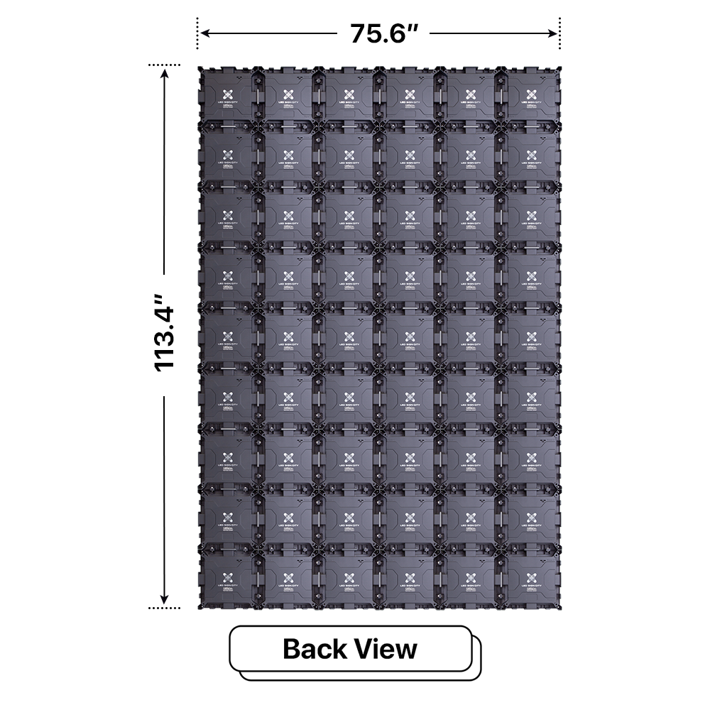 Products LED Sign City 9’x6’ LED sign, 3 Resolution Options, Brightness up to 10000 nits, Fully Programmable, Wireless Control System, Automatic sensors for brightness and temperature, Single and Double-sided display visibility