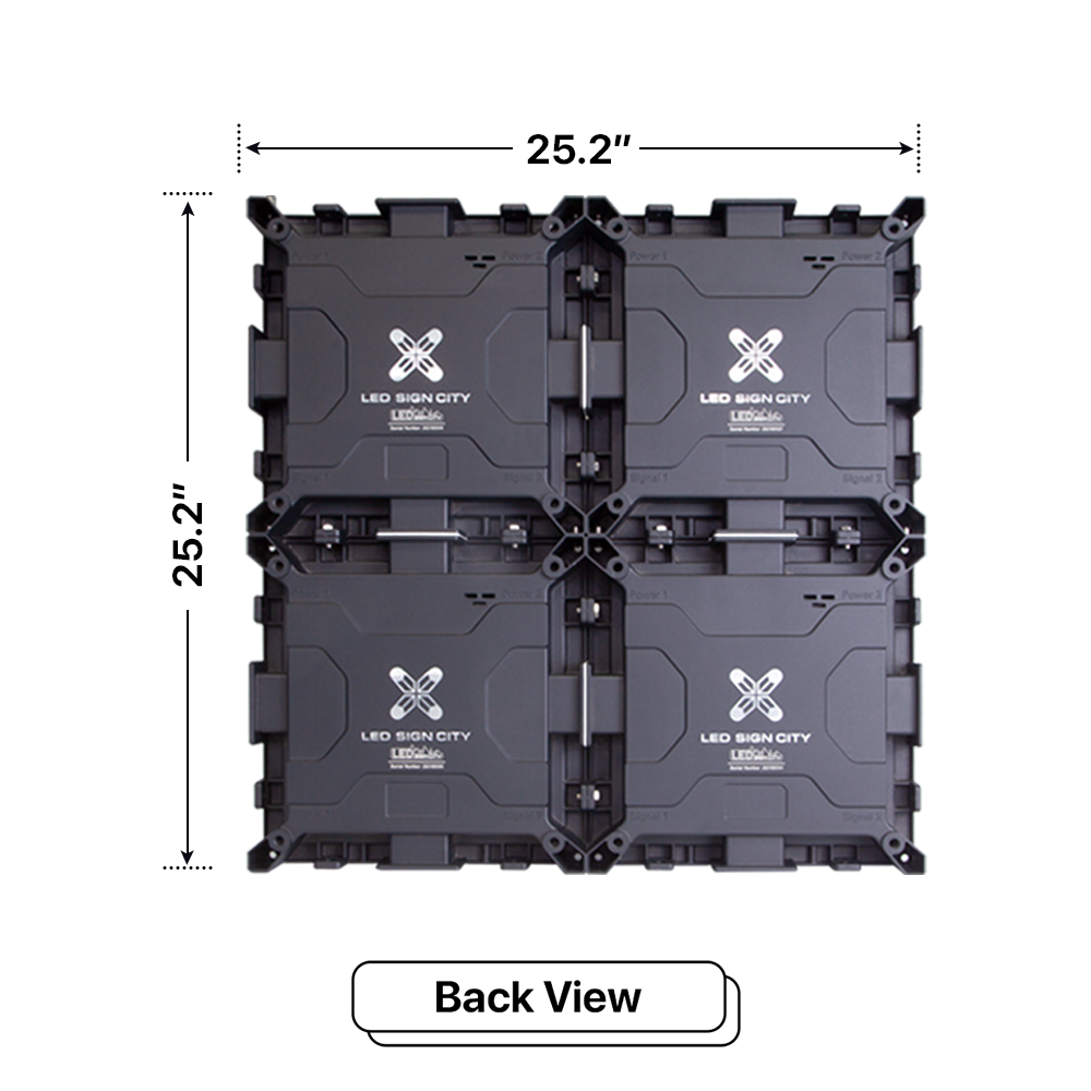 LED Sign City two by two inch LED sign, back view, 3 Resolution Options, digital signage market, digital signage led, bar signs