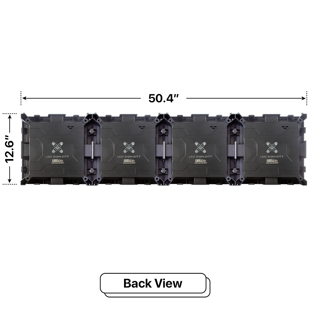 LED Sign City one by four inch LED sign, back view, Fully Programmable, led digital signage, digital marketing signage, church signs