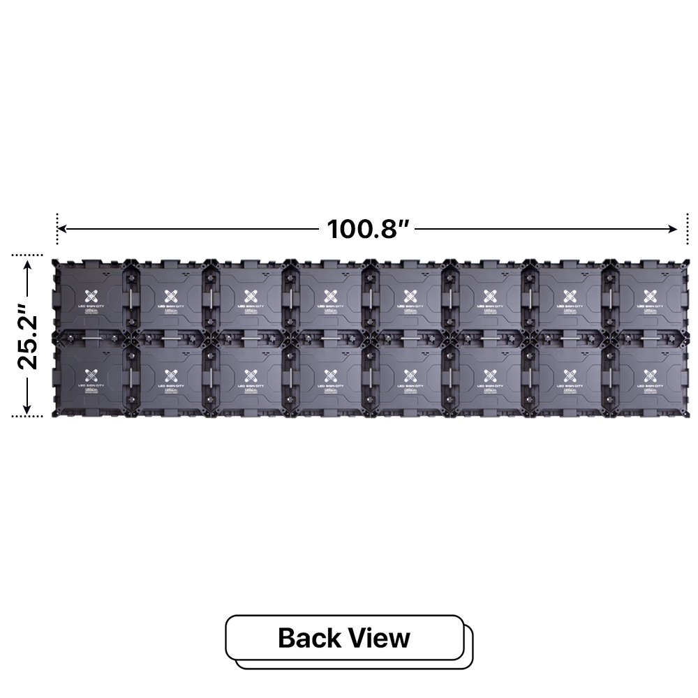 LED Sign City two by eight inch LED sign, back view, Single and Double-sided display visibility, digital signage marketing, led digital signage display, church signs