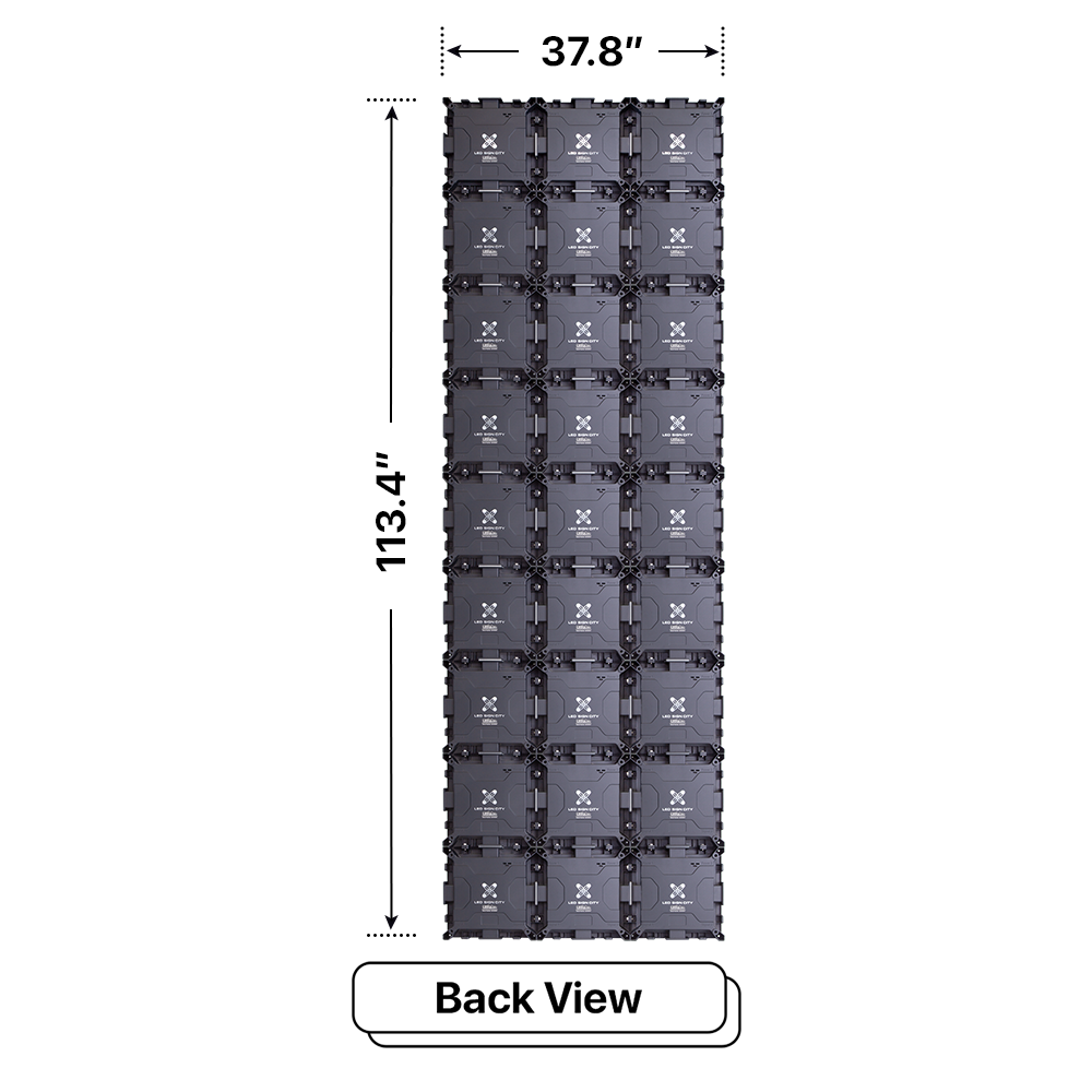 LED Sign City 9’ x 3’ LED sign, 3 Resolution Options, Brightness up to 10000 nits, Fully Programmable, Wireless Control System, Automatic sensors for brightness and temperature, Single and Double-sided display visibility