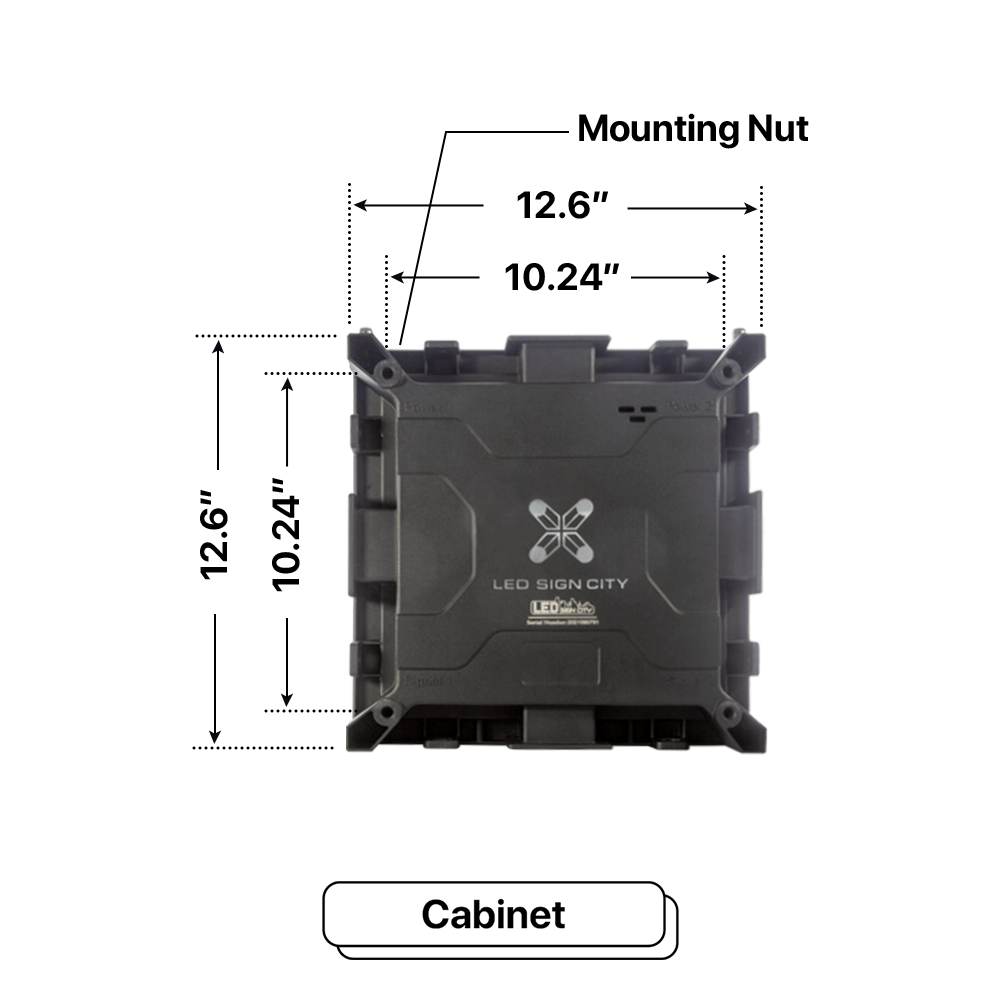 LED Sign City 16’ x 9’ LED sign, 3 Resolution Options, Brightness up to 10000 nits, Fully Programmable, Wireless Control System, Automatic sensors for brightness and temperature, Single and Double-sided display visibility