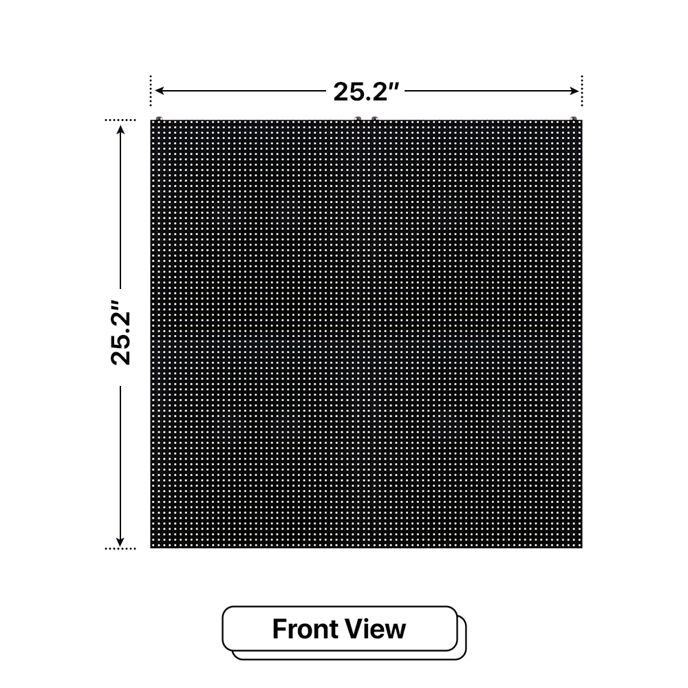 LED Sign City two by two inch LED sign, front view, Single and Double-sided display visibility, digital signage marketing, led digital signage display, church signs