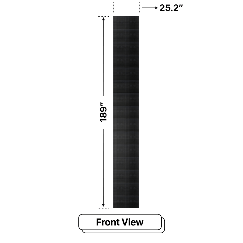 LED Sign City 15’ x 2’ LED sign, 3 Resolution Options, Brightness up to 10000 nits, Fully Programmable, Wireless Control System, Automatic sensors for brightness and temperature, Single and Double-sided display visibility