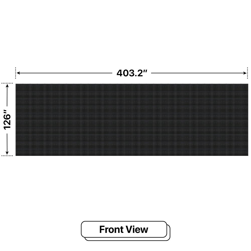 LED Sign City 10’ x 32’ LED sign, 3 Resolution Options, Brightness up to 10000 nits, Fully Programmable, Wireless Control System, Automatic sensors for brightness and temperature, Single and Double-sided display visibility