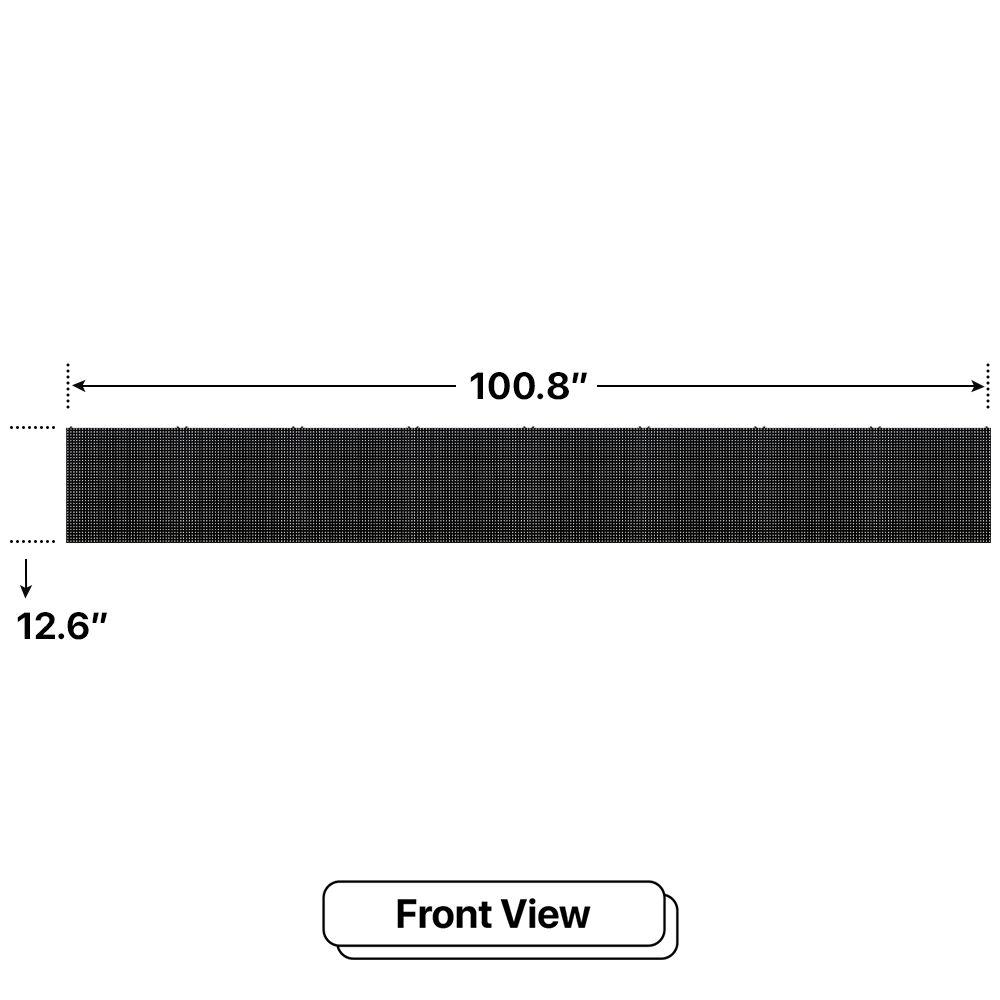 LED Sign City one by eight inch LED sign, front view, 3 Resolution Options, global digital signage market, digital signage led screen, bar signs