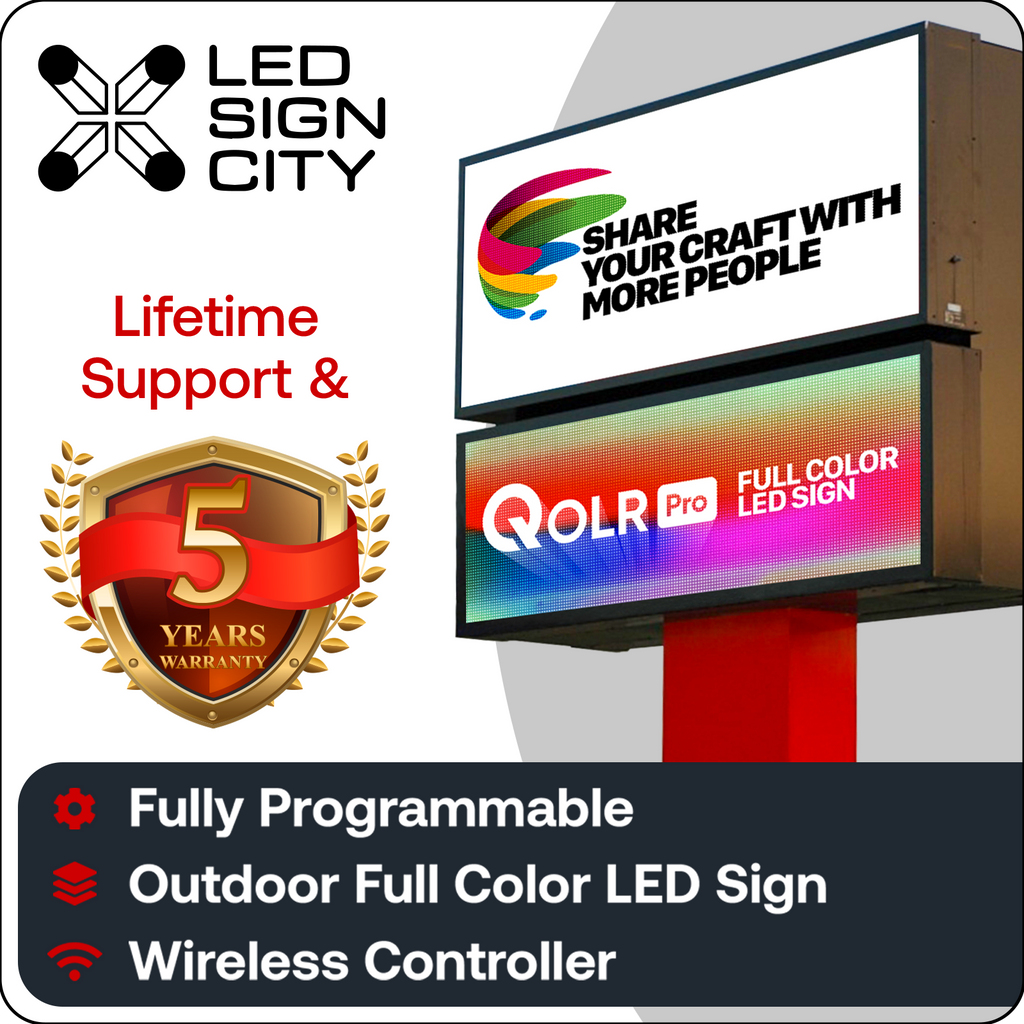 te Antarktis Michelangelo QOLR Pro Double-Sided Outdoor Programmable Led Sign | High Resolution SMD  Full Color Wireless Outdoor LED Sign | LED Sign City