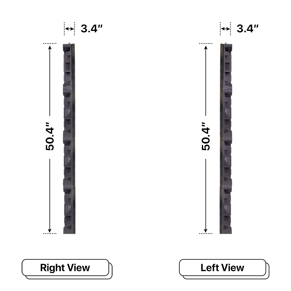 LED Sign City four by eleven inch LED sign, right and left view, Fully Programmable, Wireless Control System, digital signage market, bar signs