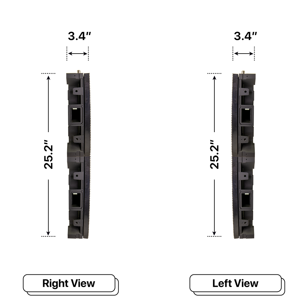 LED Sign City two by eight inch LED sign, right and left view, Wireless Control System, digital signage marketing, led digital signage display, church signs