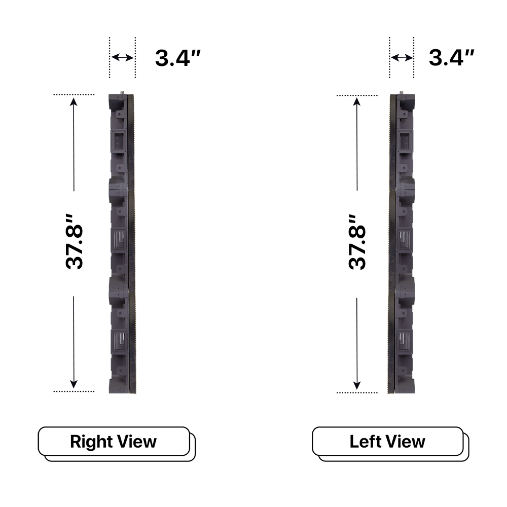 LED Sign City three by six inch LED sign, right and left view, Fully Programmable, Wireless Control System, digital signage market, bar signs
