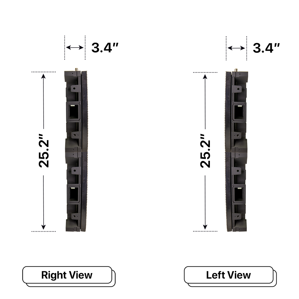 LED Sign City two by five inch LED sign, right and left view, Fully Programmable, Wireless Control System, led digital signage display, church signs