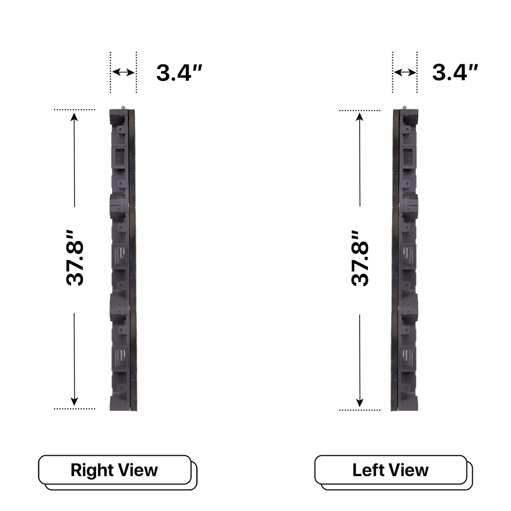 LED Sign City three by five inch LED sign, right and left view, Fully Programmable, Wireless Control System, led digital signage display, church signs