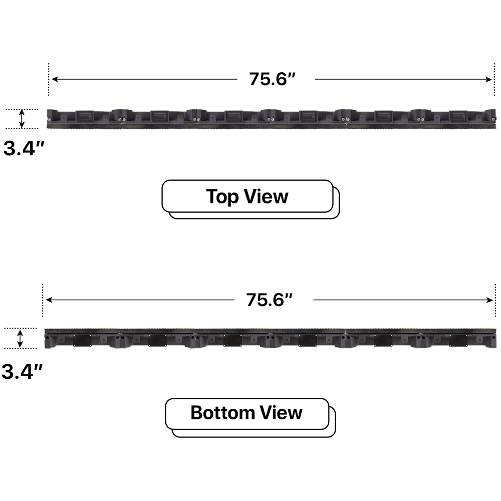 LED Sign City two by six inch LED sign, Top and Bottom View, Fully Programmable, Wireless Control System, digital signage market, bar signs