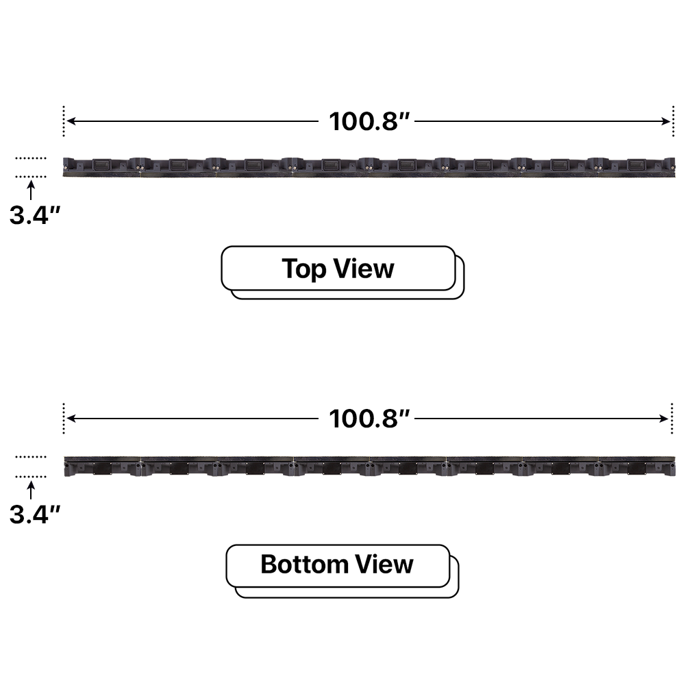 LED Sign City one by eight inch LED sign, Top and Bottom View, Automatic sensors for brightness and temperature, digital led signage, church signs