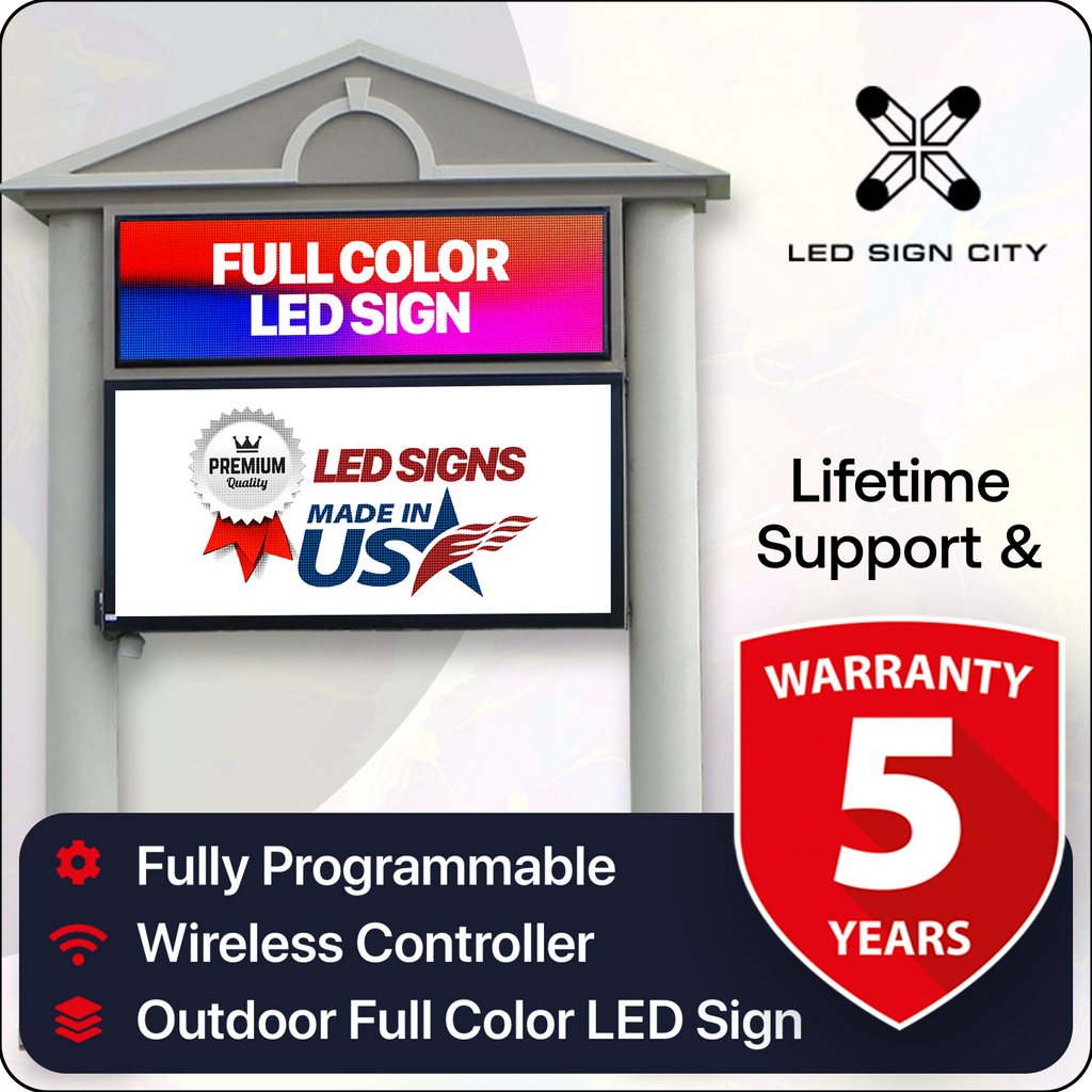 Programable Led Sign Outdoor 25'x1' Outdoor Programmable LED Signs Double Sided