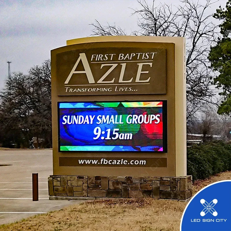 First Baptist Azle church LED monument sign